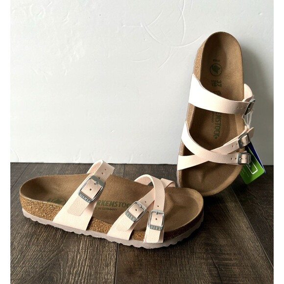 Birkenstock Franca Vegan Birkibuc Light Rose Sandals Cork Footbed EU 37 (L6 M4) - Picture 1 of 8